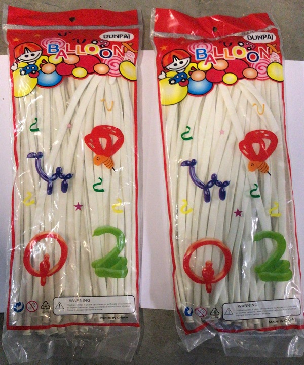 Latex Long Plain Twisting Modelling Balloons WHITE